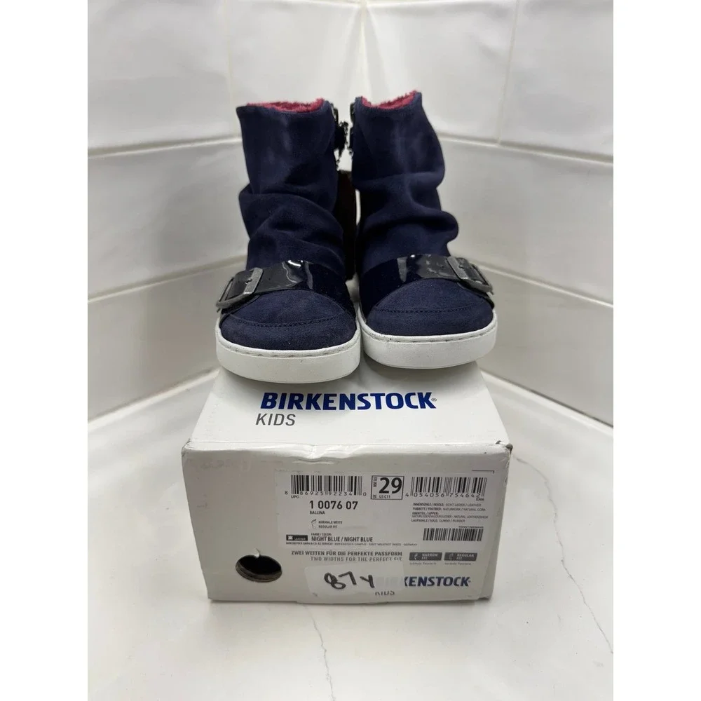 Birkenstock Kids ZW11 Mitten Boot Night Blue Buckle‎ Winter Shoes
